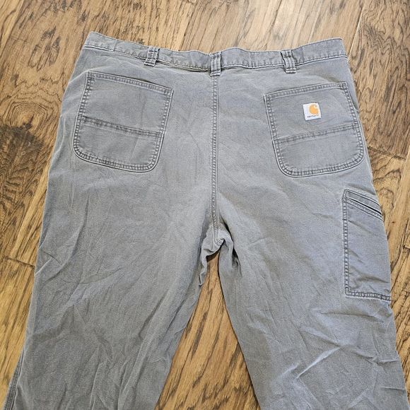 Carhartt Relaxed Fit Rugged Flex Jeans Size 44x32 Gray Canvas Work Utility - Picture 5 of 5